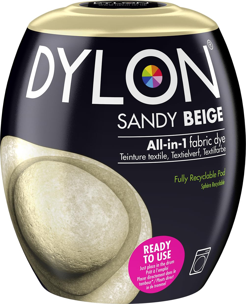 Dylon Washing Machine Fabric Dye Pod for Clothes & Soft Furnishings, 350g – Sandy Beige