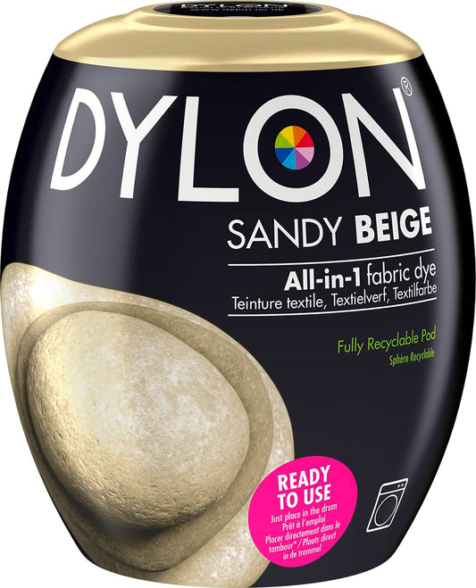 Dylon Washing Machine Fabric Dye Pod for Clothes & Soft Furnishings, 350g – Sandy Beige