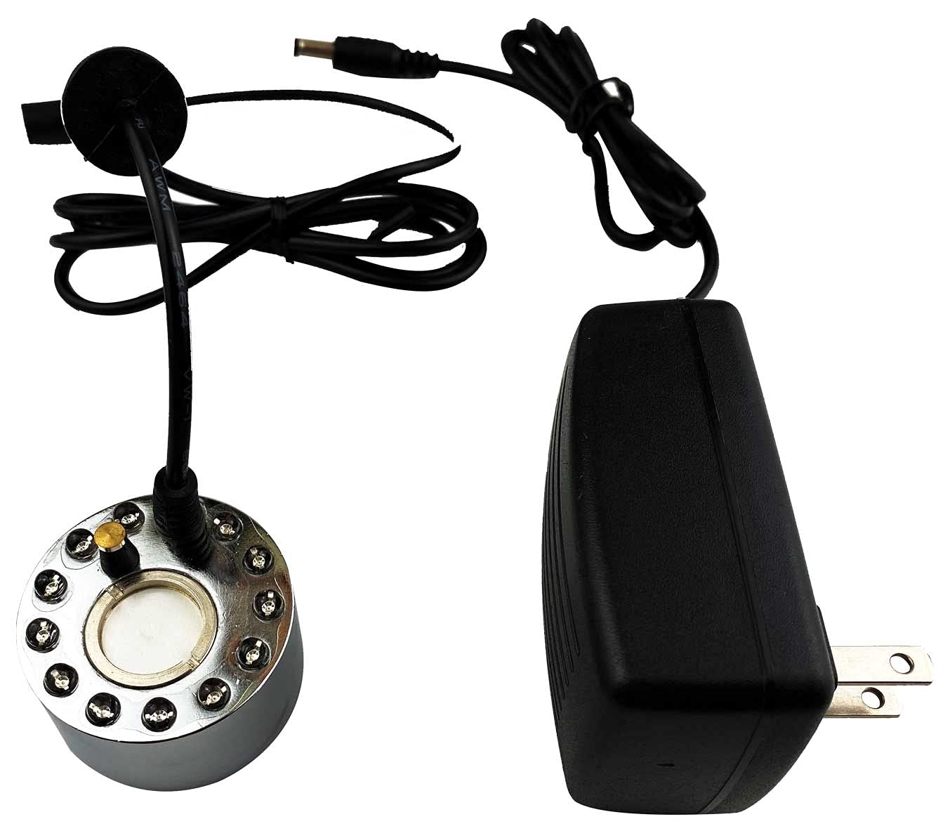 Halloween Lights Mist Maker,Halloween fog Machine Ultrasonic Mist Water Pond Fogger 12 LED Red Yellow and Blue Light Flashes for Halloween Party Decorations and Rockery Fishtank Vase Birdbath Deco