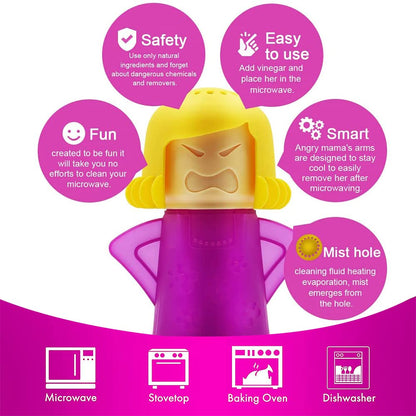 Abnaok Microwave Cleaner Angry Mom with Fridge Odor Absorber Cool Mom(2pcs)
