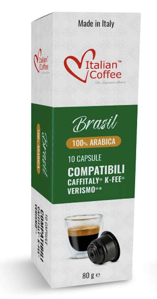 ITALIAN COFFEE FOR ESPRESSO LOVERS Italian Coffee capsules compatible with Verismo, CBTL, Caffitaly, K-fee systems (80 pods BRAZIL blend)