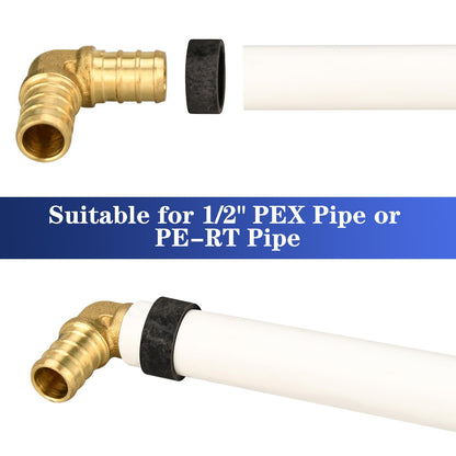 100 Pack 1/2" PEX Copper Crimp Rings, for Pex Pipe Connection (1/2", 100 Pack)