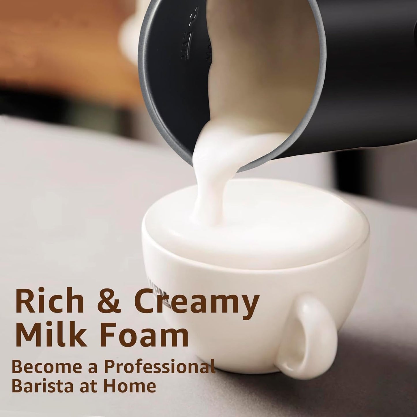 Electric Milk Frother, 4-in-1 Milk Frother and Milk Steamer, 430ml Automatic Hot & Cold Foam Maker, with Touch Screen, Perfect for Hot Chocolate, Lattes, Cappuccinos, and Macchiatos