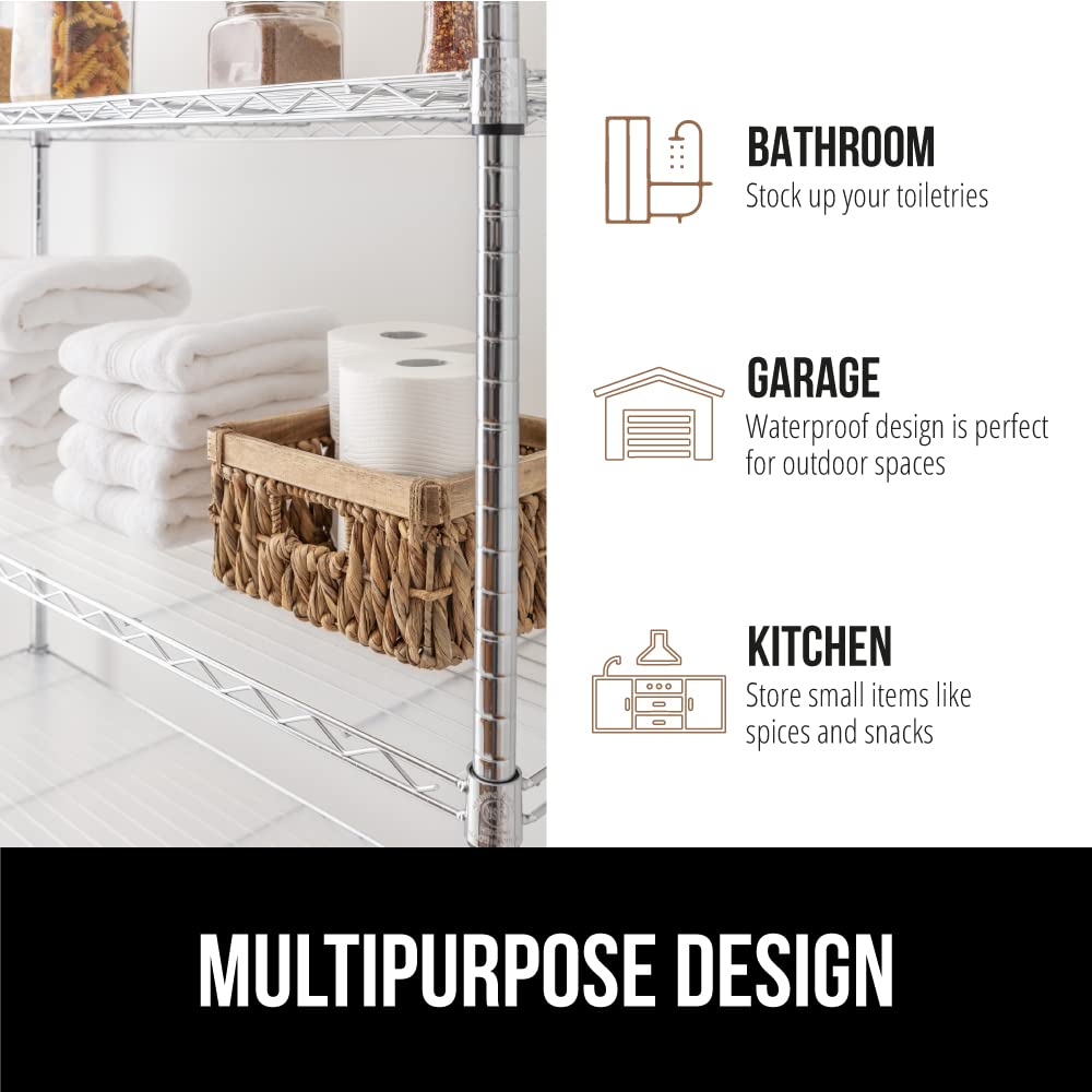 GORILLA GRIP ShelfGuard Wire Shelf Liner Compatible with Amazon Basics Shelving Unit, Set of 3 Waterproof Liners for Organizing Metal Rack Shelves, Kitchen Cabinets, Cupboard, Pantry, 14x24 Clear