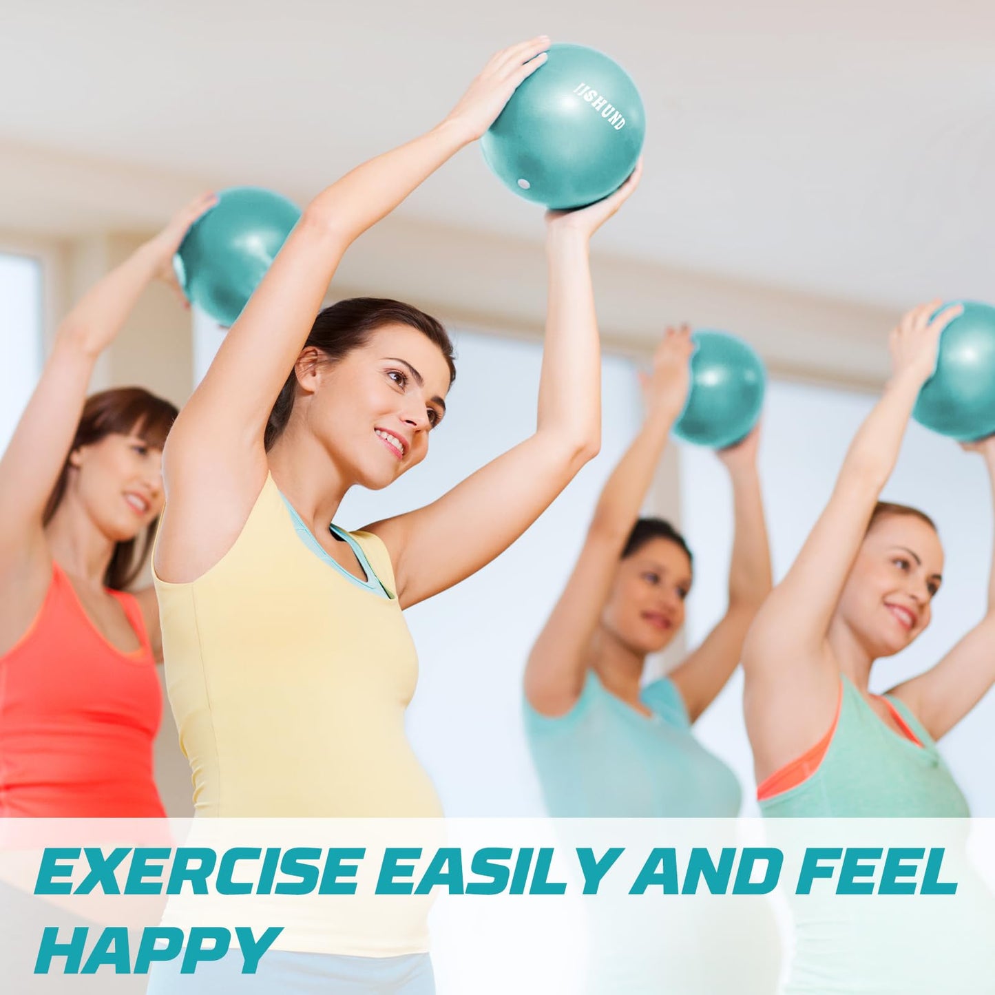 jjshund 25cm Pilates Ball, 9,8 Inch Small Exercise Mini Yoga Gym Ball for Home Gym Pilates, Yoga, Balance, Core Training, Stability, Stretching with Inflation Straw