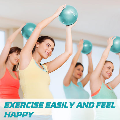 jjshund 25cm Pilates Ball, 9,8 Inch Small Exercise Mini Yoga Gym Ball for Home Gym Pilates, Yoga, Balance, Core Training, Stability, Stretching with Inflation Straw