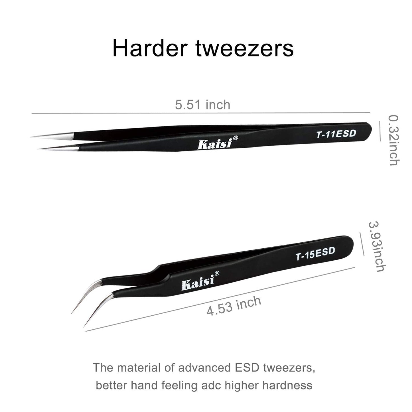 Kaisi Professional Electronics Opening Pry Tool Repair Kit with Metal Spudger Non-Abrasive Nylon Spudgers and Anti-Static Tweezers for Cellphone iPhone Laptops Tablets and More, 20 Piece