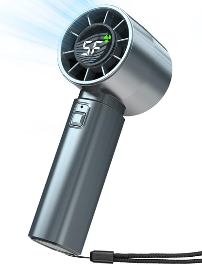 ERABAY Portable Handheld Fan, High Speed Cooling, 5 Speeds Adjustable, 4000mAh USB Rechargeable Mini Personal Hand Fan With Digital Display,Gifts for Women Men Travel/Camping/Outdoor-Dark Blue