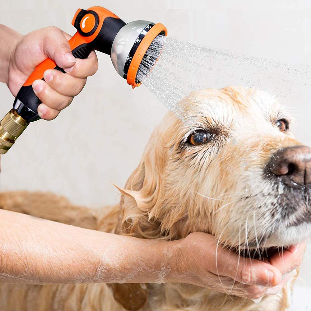 Garden Hose Spray Nozzle,10 Hose Metal Duty Watering Patterns Thumb Control On Off Valve, High Pressure Nozzle Sprayer for Plants, Car Wash,Cleaning,Showering Pets