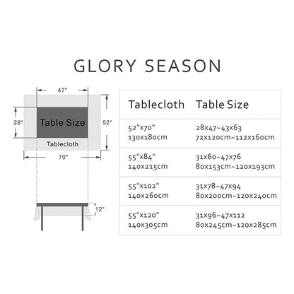 GLORY SEASON Rustic Tablecloth Classic French Village Printed Linen Fabric Table Cover Farmhouse Decoration 55x102 Inches Rectangle/Oblong Blue for Kitchen Dining