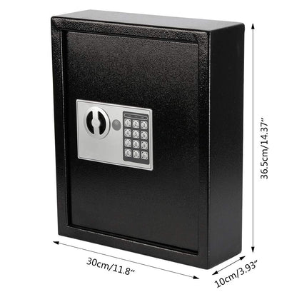 KYODOLED Electronic 40 Keys Cabinet Wall Mount,Digital Key Safe Lock Box,Large Security Lockbox for House Key,Heavy Duty Combination Lock Storage,14.37'' X 11.8'' X3.93'' (Black,40 Keys)