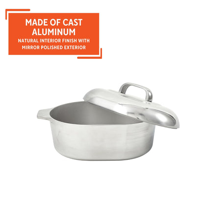 IMUSA USA Heavy Duty Cajun Oval Aluminum Roaster 15, Silver