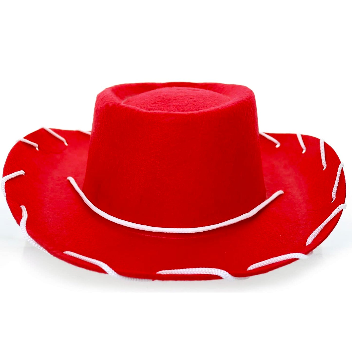 GiftExpress Red Felt Cowboy Hat with Chin Strap - Cowgirl Costume Accessory for USA Western Rodeo Theme Party & Pretend Play - Young Boy & Girls, Child Size