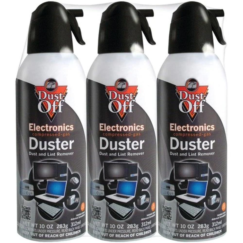 Dust-Off Falcon Compressed Gas (152a) Disposable Cleaning Duster 3 Count, 10 oz. Can (DPSXL3), Black