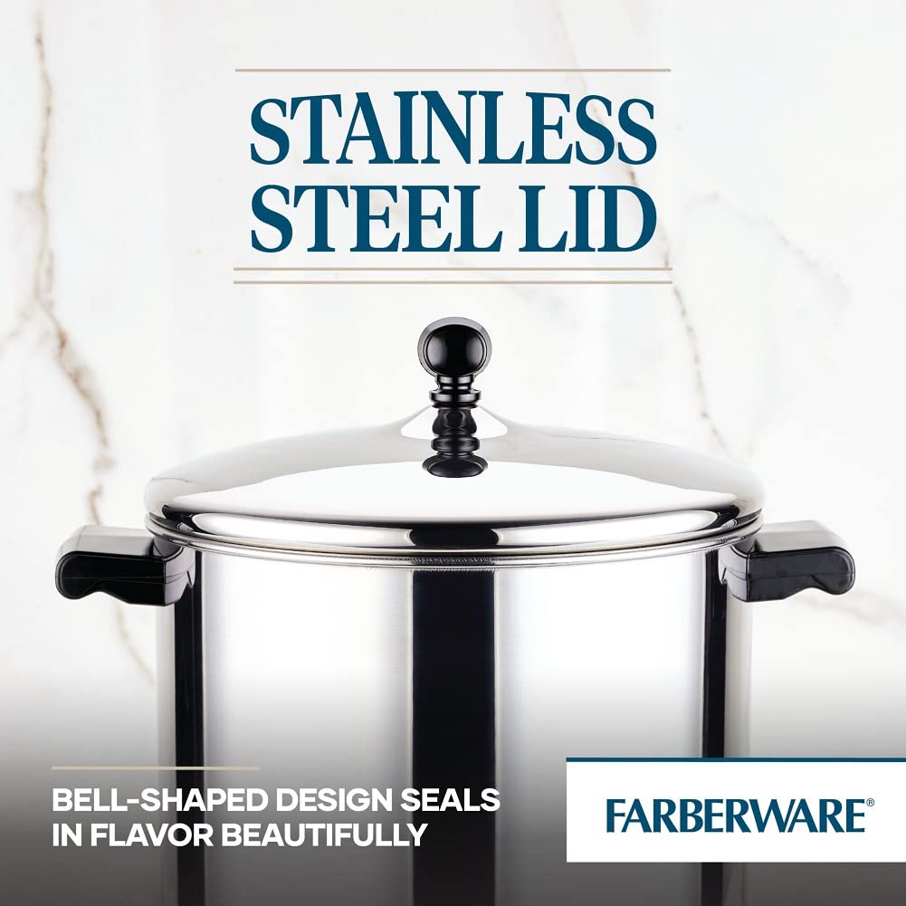 Farberware Classic Stainless Steel Cookware Pots and Pans Set, 15-Piece,50049,Silver