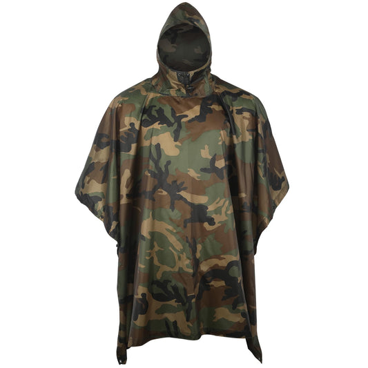 GRVCN Military Rain Poncho, Camouflage RainCoat Outdoor Waterproof Lightweight