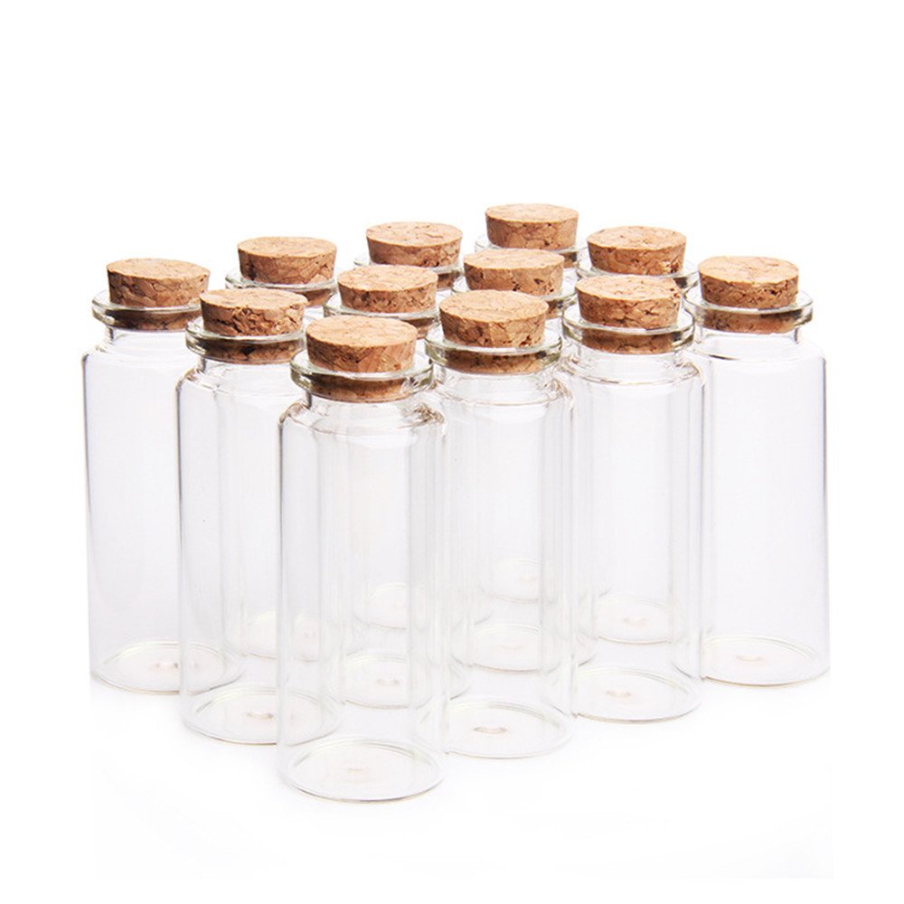 Danmu 30ml 1.18" x 2.75" Potion Bottles,Mini Glass Bottles,Small Glass Jars for Wedding Favors,Halloween Decorations,Baby Shower,Party Favors(12Pcs)
