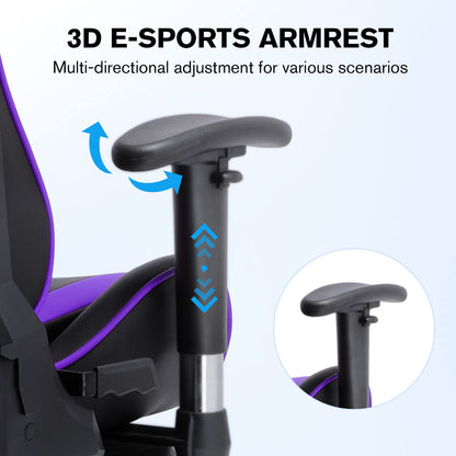 GTRACING Gaming Chair with Bluetooth Speakers Music Video Game Chair Audio Ergonomic Design Heavy Duty Office Computer Desk Chair GT890M Purple