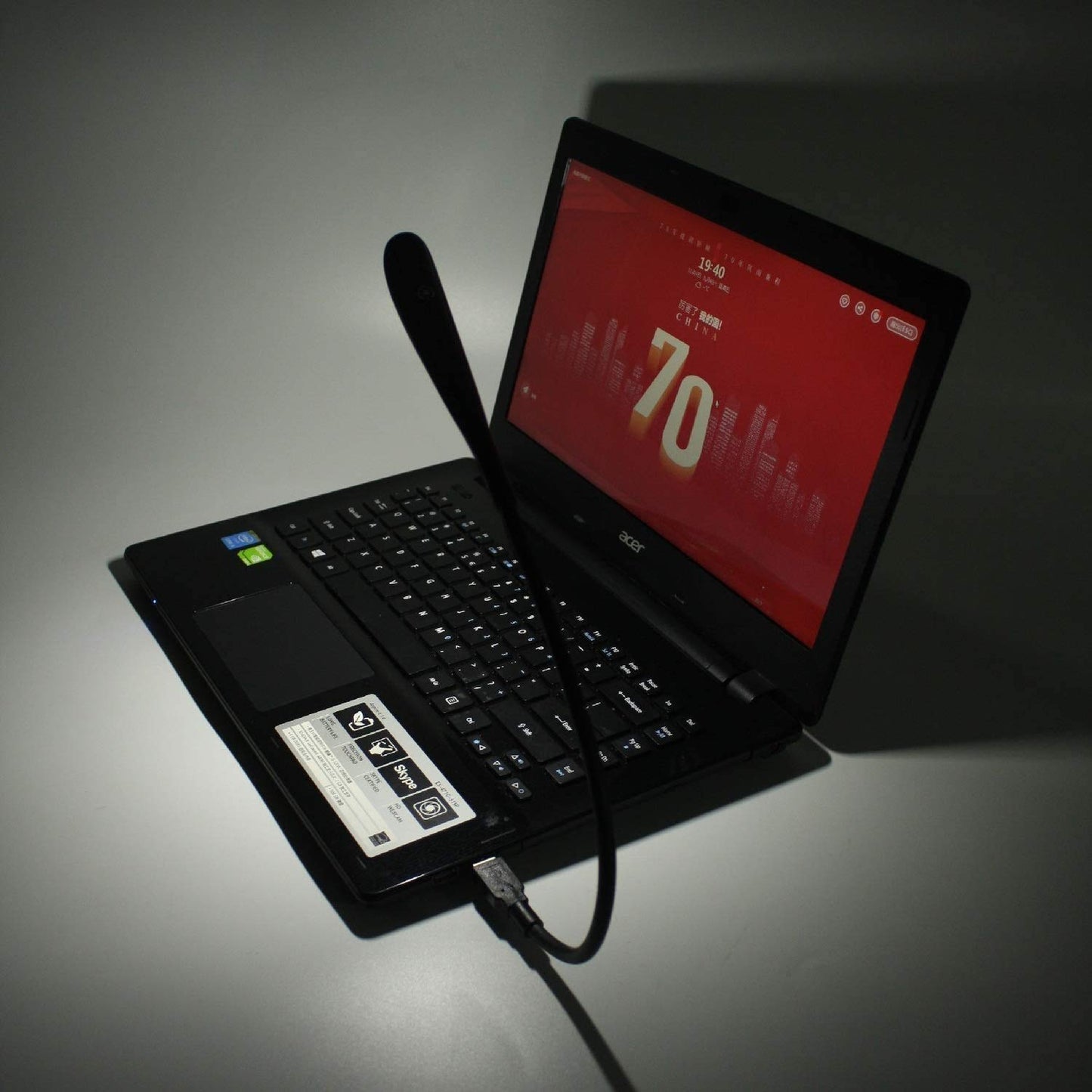 EBYPHAN Dimmable USB Lamp, Flexible Keyboard Light, Mini USB Light for Laptop (14-LED-Bead, 3-Level Adjustable Brightness, On/Off Touch Switch, Black)