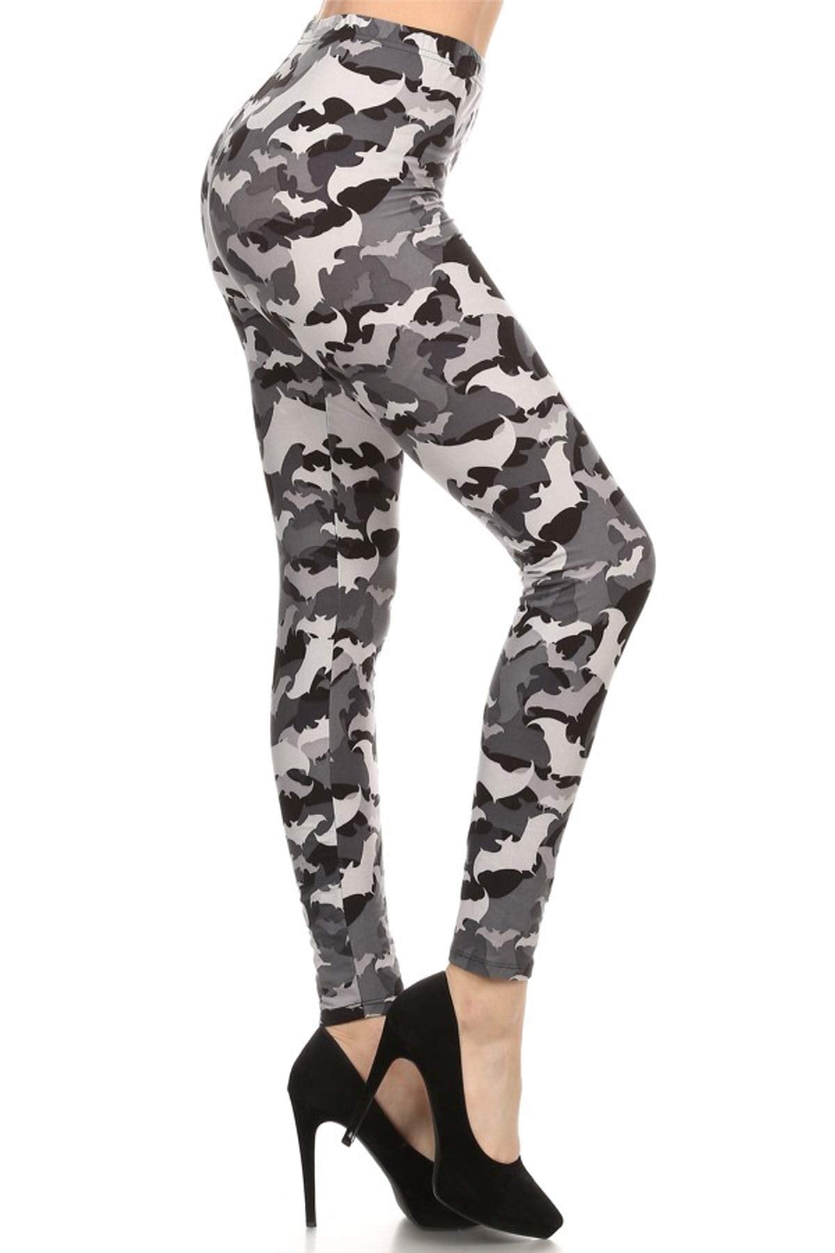 Leggings Depot High Waisted Camouflage & Multiple Print Leggings for Women-Full Length-R504, Bats, One Size