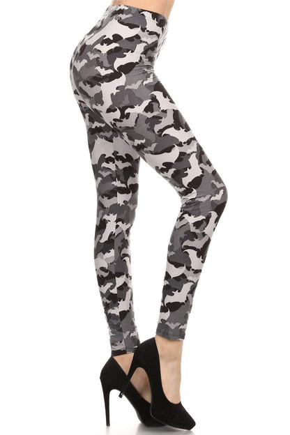 Leggings Depot High Waisted Camouflage & Multiple Print Leggings for Women-Full Length-R504, Bats, One Size