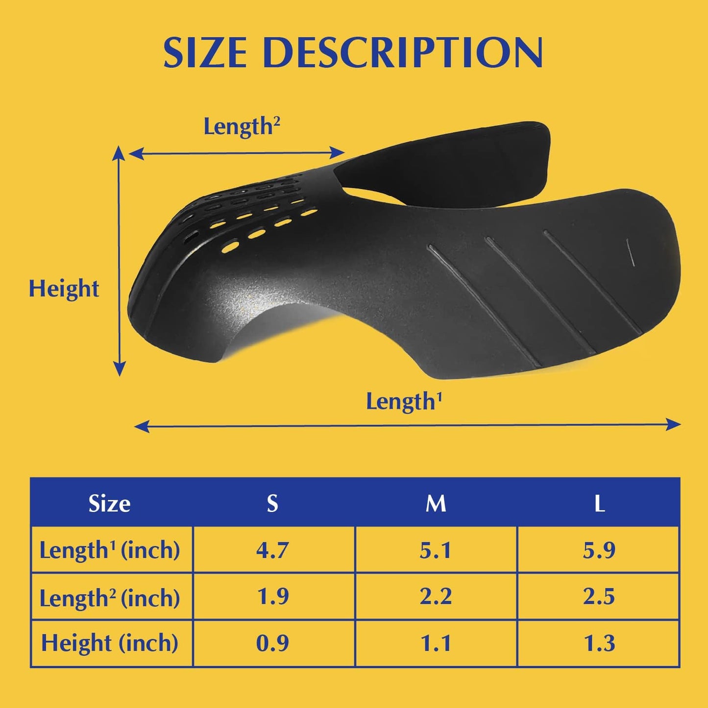 Crease Protector Shoe Guard for Sneakers: Jordans/Air Force 1/ Dunks, 6 Pairs Anti Crease Shoe Protector, Men Women Kids Size 3-6, Black+White