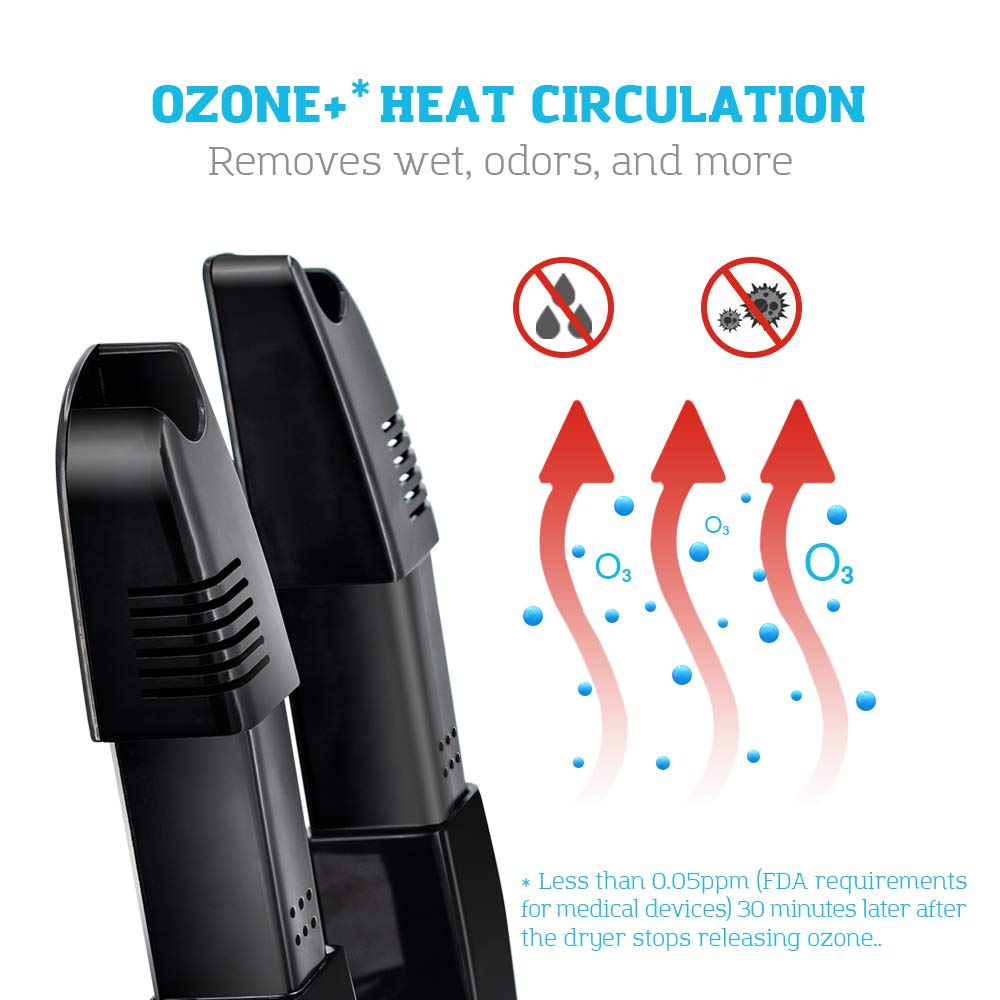 DR.PREPARE Boot Dryer Shoe Dryer Ozone, Glove Dryer & Boot Warmer with Heat Blower, Adjustable Rack and Timer, Folding Design & Quick Drying for Shoes, Gloves, Hats, Socks, Ski Boots (Ozone)