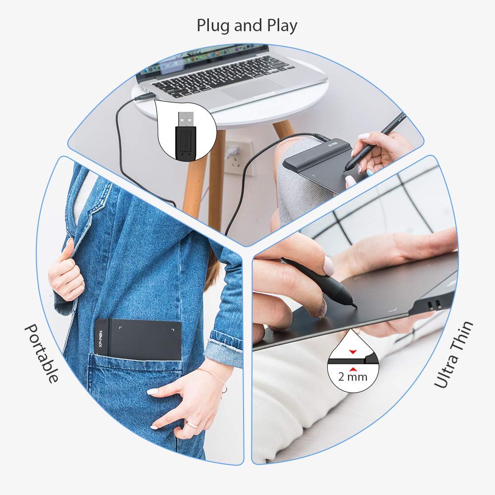 Drawing Tablet XPPen StarG640 Digital Graphic Tablet 6x4 Inch Art Tablet with Battery-Free Stylus Pen Tablet for Mac, Windows and Chromebook (Drawing/E-Learning/Remote-Working)