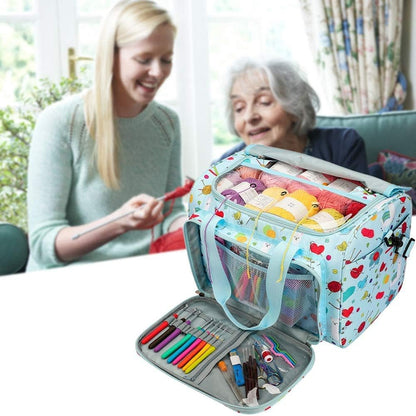 Coopay Yarn Storage Knitting Bag, Large Capacity Yarn Bag for Yarn and Knitting & Crochet Supplies, Detachable Shoulder Strap Portable Knitting Tote Bag Crochet Bag, Best Gifts for Crochet Lovers