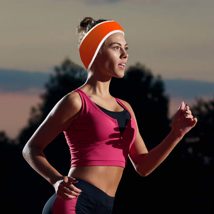 Geyoga 2 Pieces Ear Warmer Headband High Visibility Reflective Safety Headband Winter Running Headband Fleece Ear Covers for Girls Women Men