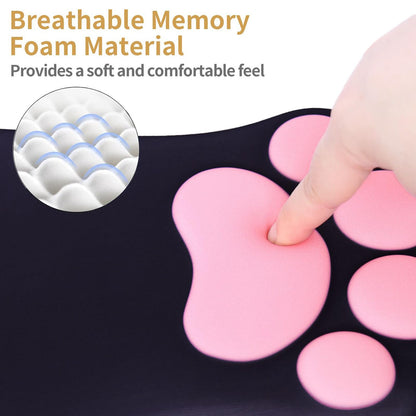L-SPOUTTO Ergonomic Mouse Pad with Wrist Rest,Cute Cat Paw Mousepad Wrist Support,Comfortable Massage Design Computer Pain Relief Mouse Pad with Non-Slip PU Base for Desk Laptop Gaming Office,Black