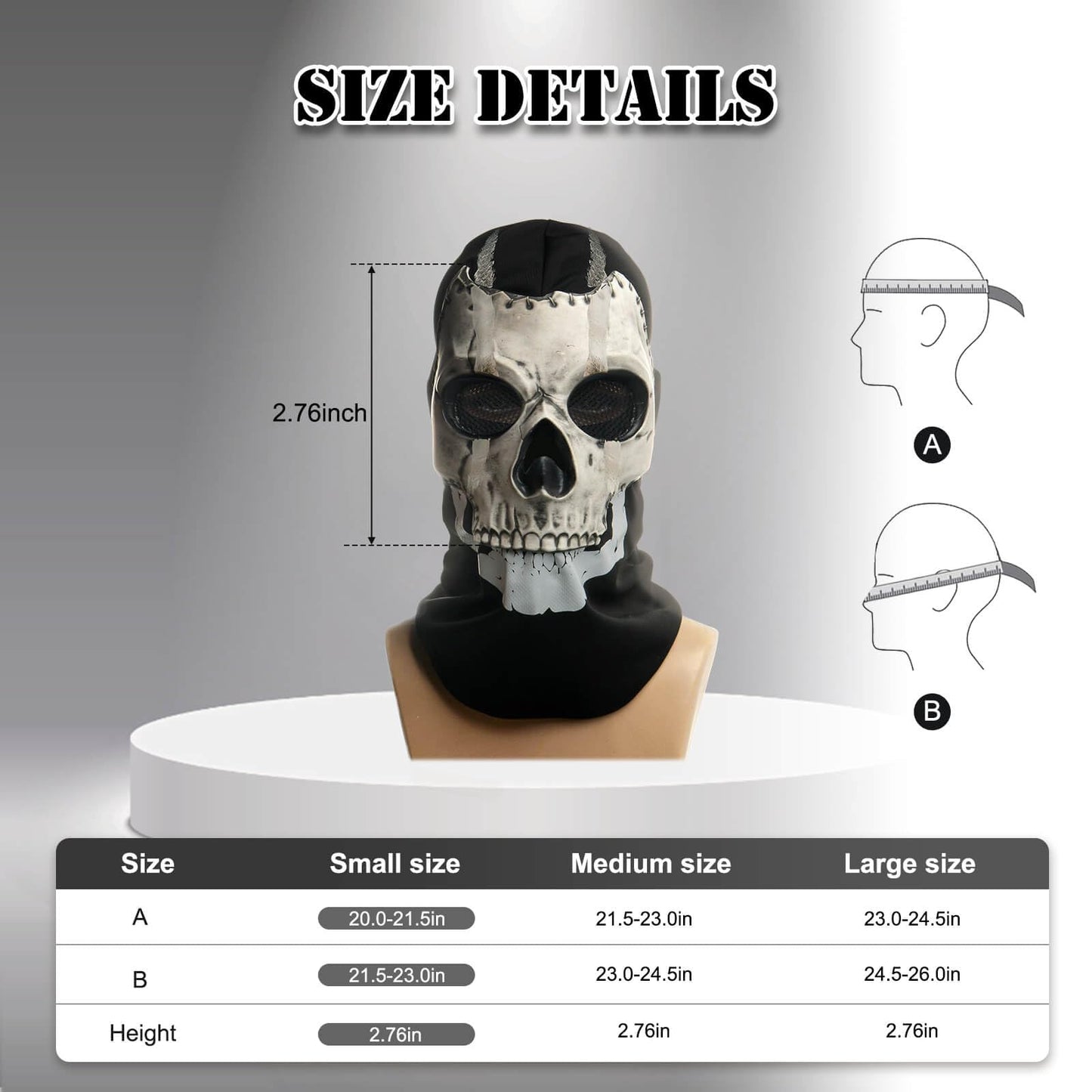 CrosCentury Ghost Mask Call of Duty Full Skull MW2 War Game Cosplay Skeleton Mask for Kid Adults Halloween Costume Masks