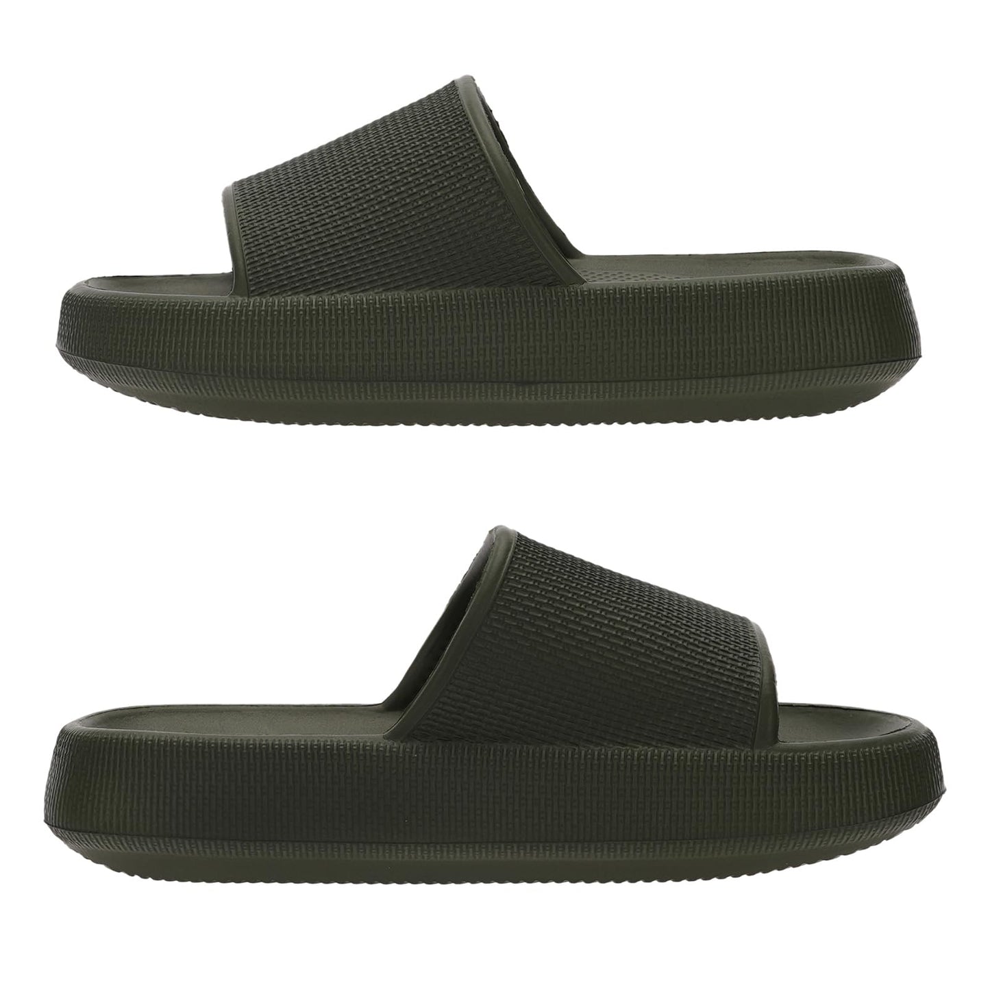 Joomra Slides Slippers for Womens Men Athletic Cushion Non-Slip Pillow House Beach Spa Garden Sandals Ladies Male Sandalias Sandles Army Green 35-36