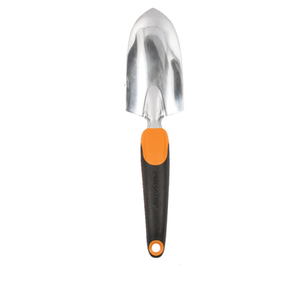 Fiskars Ergo Garden Trowel for Digging and Planting, Heavy Duty Gardening Hand Tool with Hanging Hole
