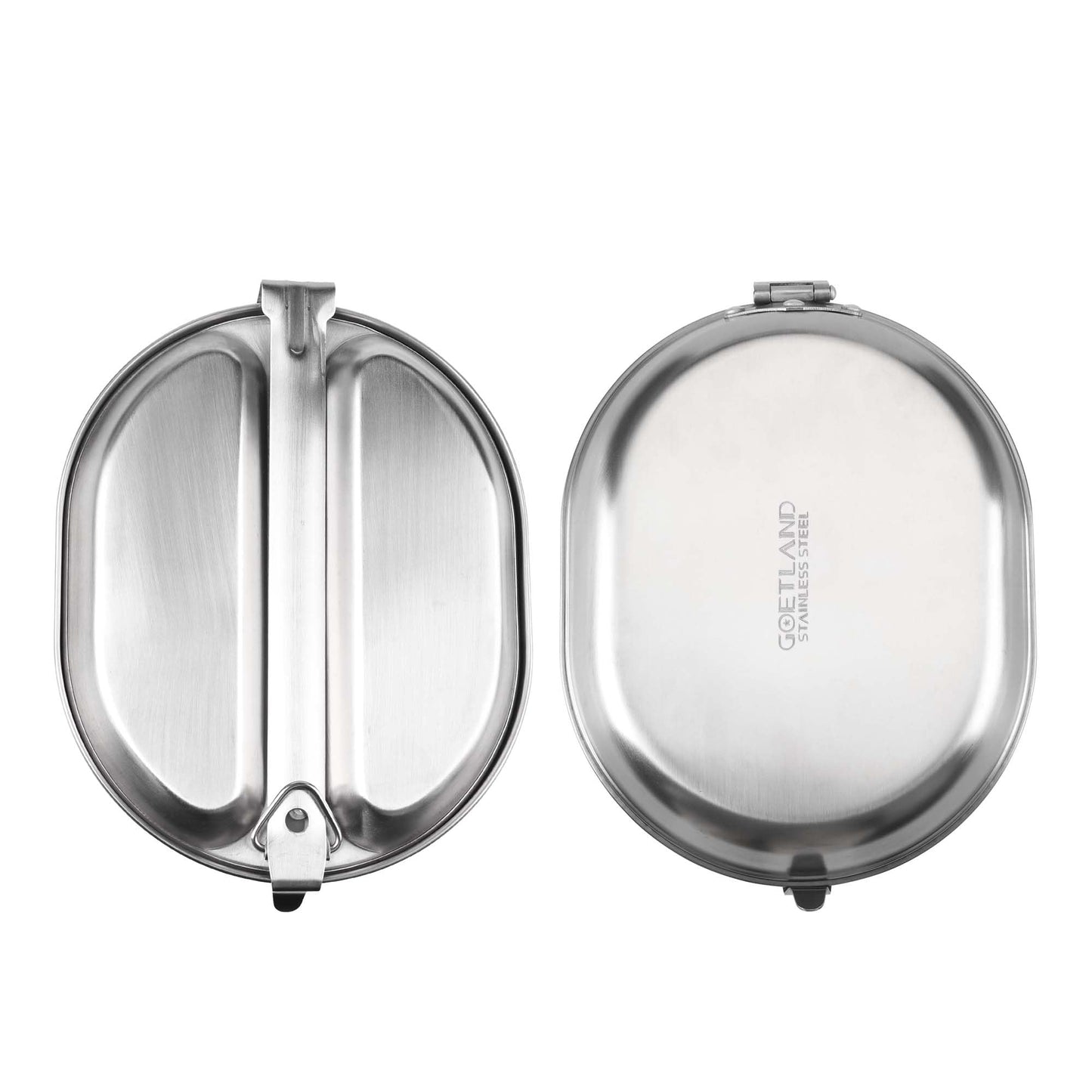 Goetland 304 Stainless Steel US Military Mess Kit Plate Set GI Type Outdoor Camping Hiking Picnic BBQ Beach