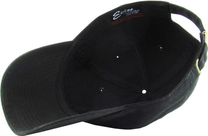 KB-Low BLK Classic Cotton Dad Hat Adjustable Plain Cap. Polo Style Low Profile (Unstructured) (Classic) Black Adjustable
