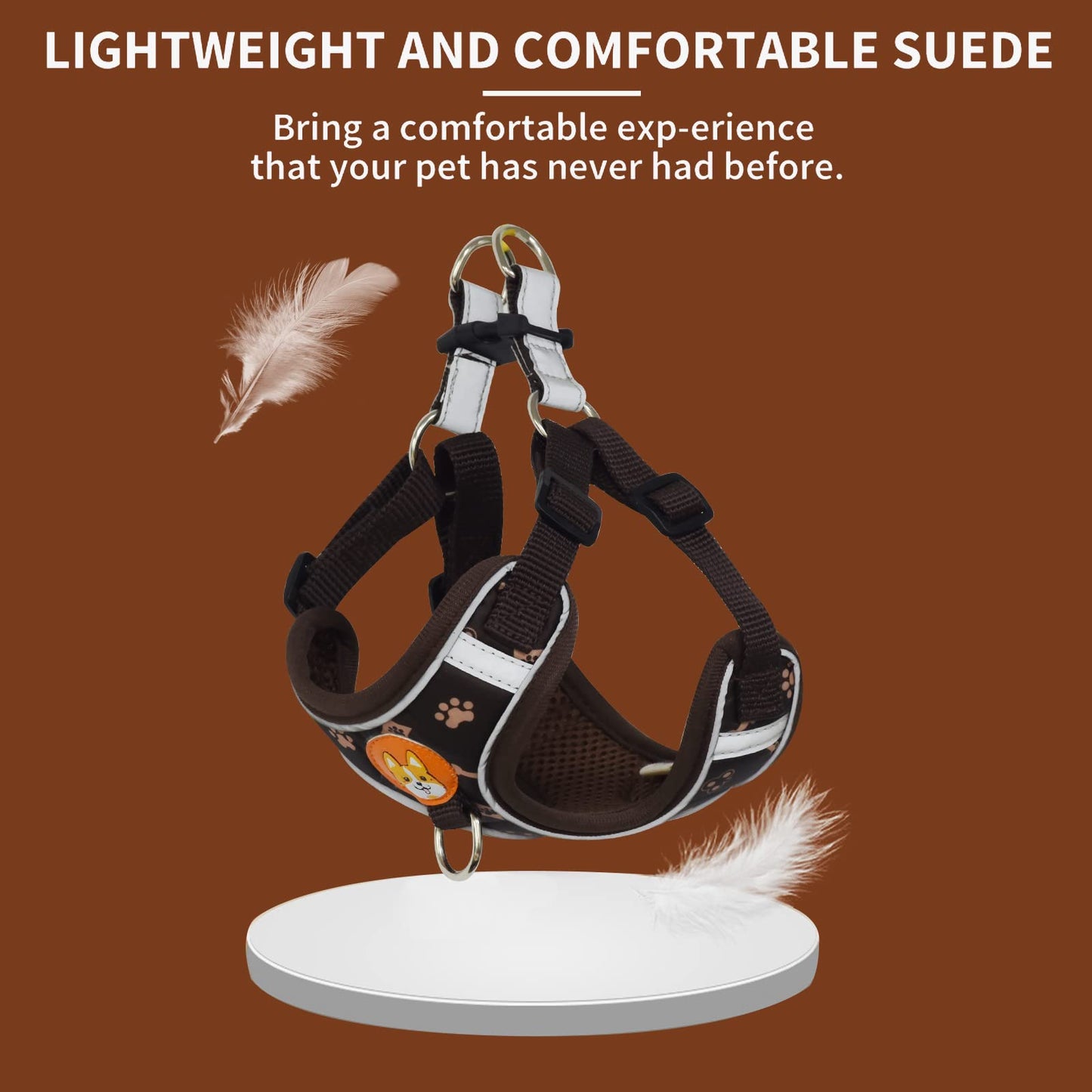 Dog Harness for Small Dogs, Adjustable No Pull Harness for Small Dogs Comfort Reflective Small Dog Harness and Leash Set with 2 Leash Clips, Puppy Dog Vest Harness for Small Medium Dogs