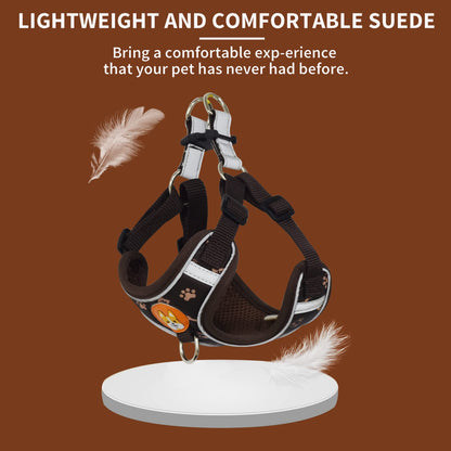 Dog Harness for Small Dogs, Adjustable No Pull Harness for Small Dogs Comfort Reflective Small Dog Harness and Leash Set with 2 Leash Clips, Puppy Dog Vest Harness for Small Medium Dogs