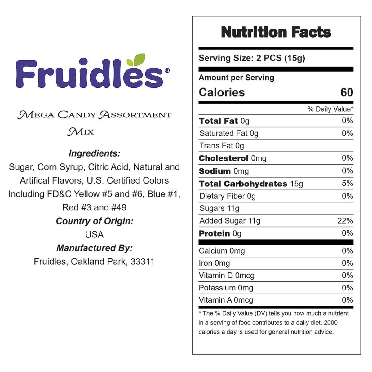 Fruidles Mega Candy Assortment Mix, Perfect for Birthday Party, Social Events, Treats, Assorted Candies & Flavors (Half-Pound)