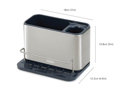 Joseph Joseph Surface Stainless-Steel Caddy Sink Area Organiser, Sponge Holder, Grey