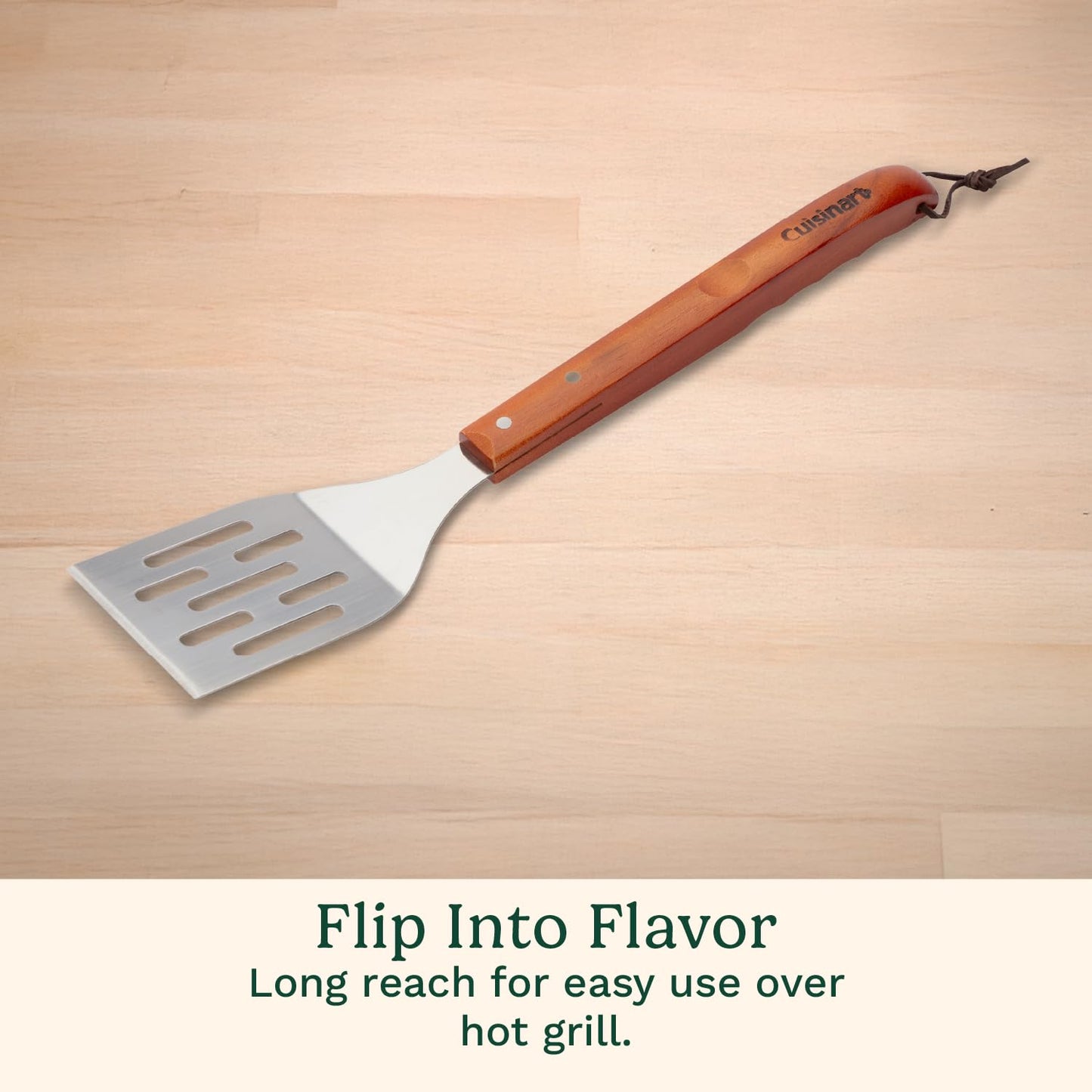 Cuisinart 13-Piece Wooden Grill Tool Set, BBQ Accessories and Grill Tools, Durable Stainless-Steel Utensils with Recycled Plastic Case, Spatula, Tongs, Cleaning Brush & More, Grilling Gifts for Men