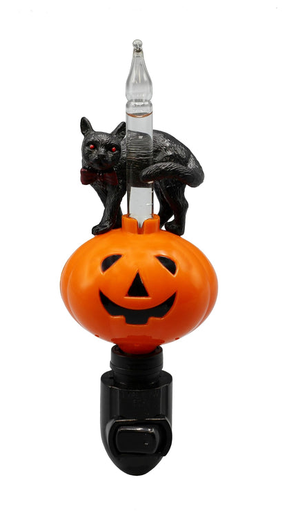 Creative Hobbies Halloween Pumpkin Jack O' Lantern & Black Cat Bubble Night Light