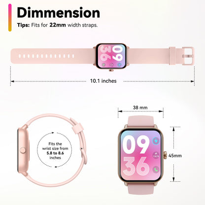 ENOMIR Smart Watch for Men Women, Alexa Built-in Fitness Tracker with Call Function & 2025 Upgraded 1.8" HD Anti-Fall Screen, IP68 Waterproof Heart Rate/Sleep/SpO2 Monitor, iOS Android Compatible