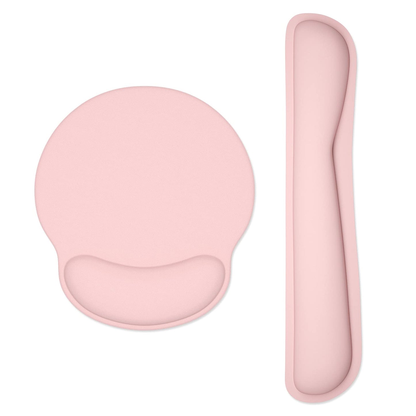 Dapesuom Keyboard Wrist Rest and Mouse Pad with Wrist Support, Cute Memory Foam Cushion for Keyboard and Mouse Set, Ergonomic Desktop Pad Rests with Non Slip Base for Easy Typing & Pain Relief, Pink