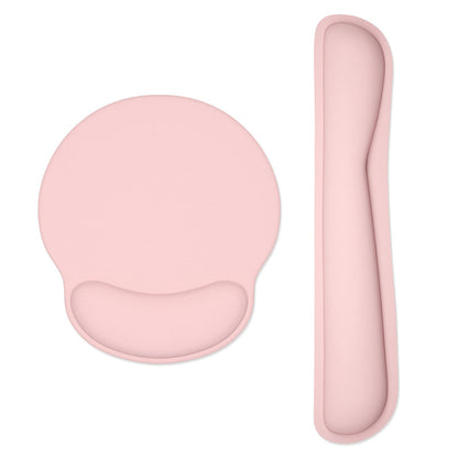 Dapesuom Keyboard Wrist Rest and Mouse Pad with Wrist Support, Cute Memory Foam Cushion for Keyboard and Mouse Set, Ergonomic Desktop Pad Rests with Non Slip Base for Easy Typing & Pain Relief, Pink