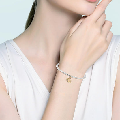 Doyafer Lucky Grass Horseshoe Pendant 925 Sterling Silver Charm Fit Women's Necklace Bracelet Holiday Birthday Gift for Family Friends