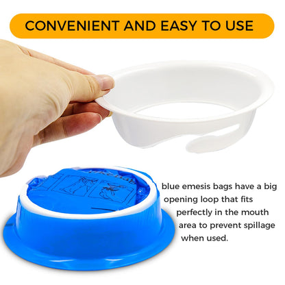 50 Pack Emesis Bag, Disposable Vomit Bags, Aircraft Barf Car Sickness Nausea Bags for Travel Motion Sickness