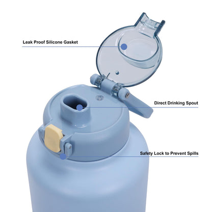 GiNT 37oz Insulated Stainless Steel Dog & Human Water Bottle, All-in-1 Travel Dispenser with Detachable Bowls & Carrying Case, Leak-Proof Pet Canteen for Walking, Hiking, Camping, Car (Blue)