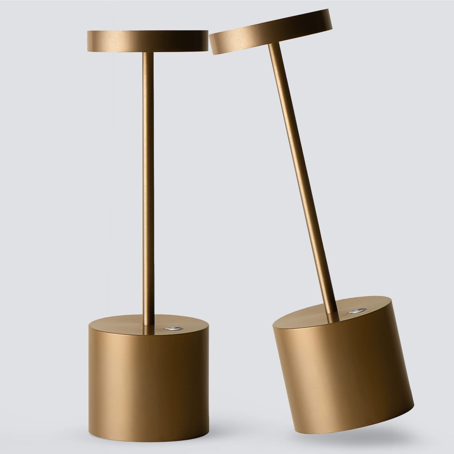 YIBEN 2Pack Cordless Table Lamp, Rechargeable LED Battery 5000mAh Metal USB Portable Powered Desk Lamp, 3 Levels Brightness Light for Restaurants Outdoor (2pack 10.25in Titanium)