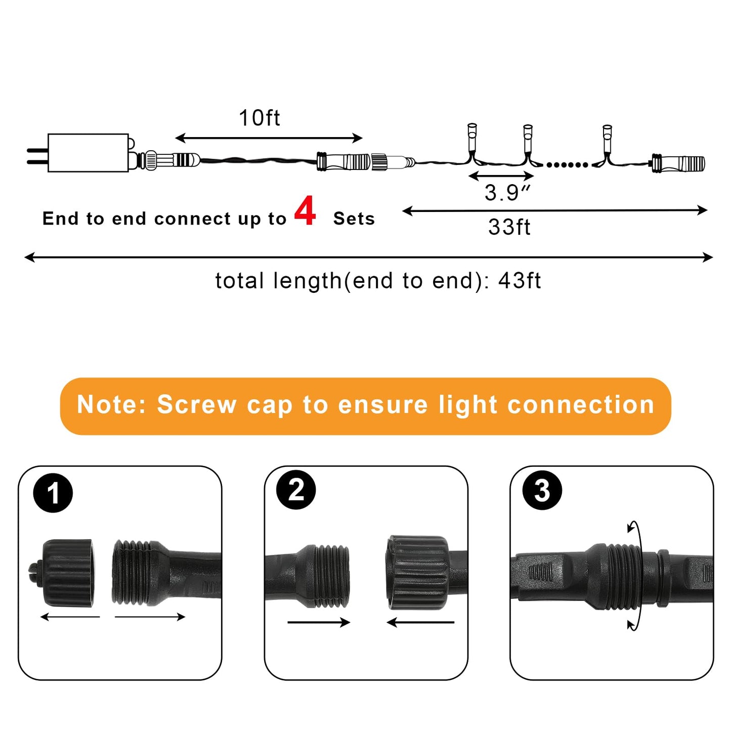 FairyGlim Halloween String Lights Plug in,33FT 100 LED String Lights with 8 Modes & Timer, Halloween Decorations for Party Carnival Supplies, Outdoor Indoor Yard Garden Decor, Purple & Orange